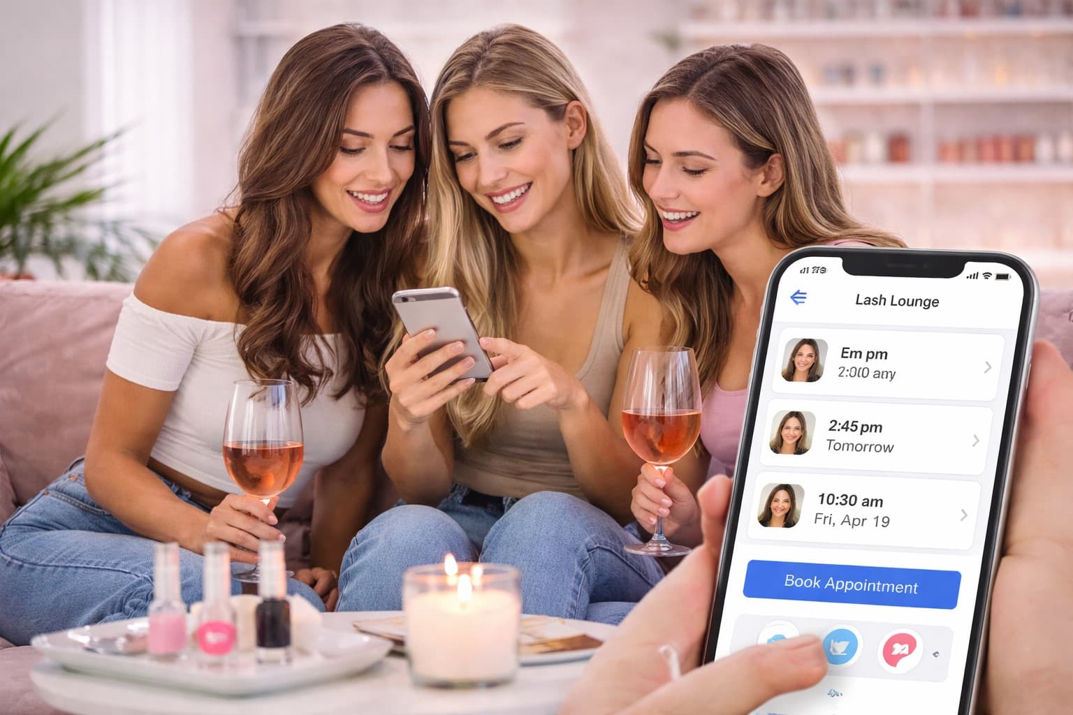 Automated reminders for nail fills, lash fills, and beauty appointments.